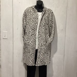 DANIEL RAINN HOODED LONG CARDIGAN